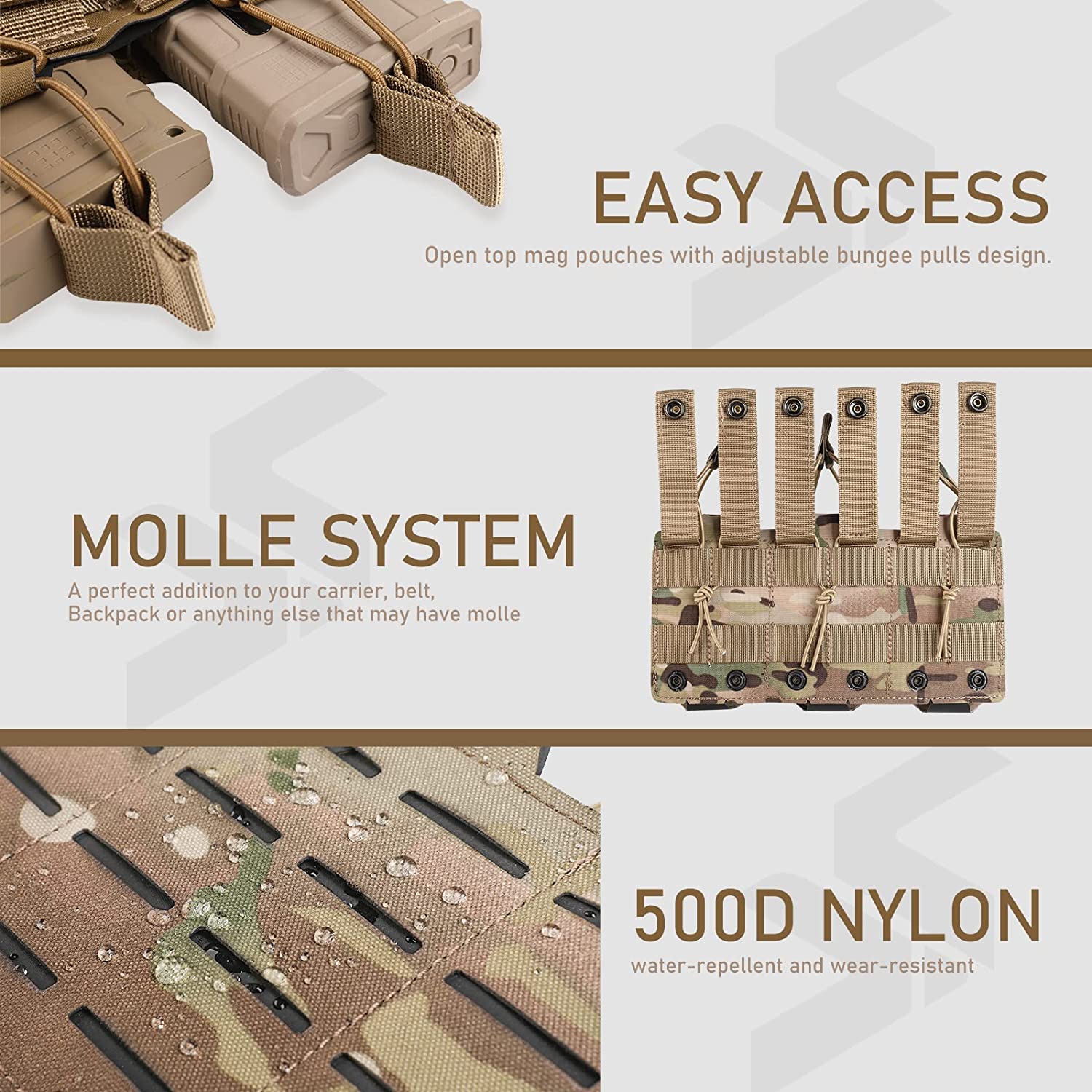 Portacaricatori MOLLE 5,56 1 Posto P/caricatore 9mm Kangaroo MA50 - Foto 7