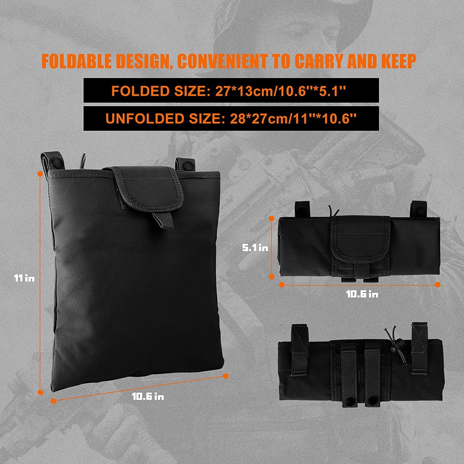 Sac de recyclage de munitions pliant léger pour équipement de chasse Airsoft Paintball