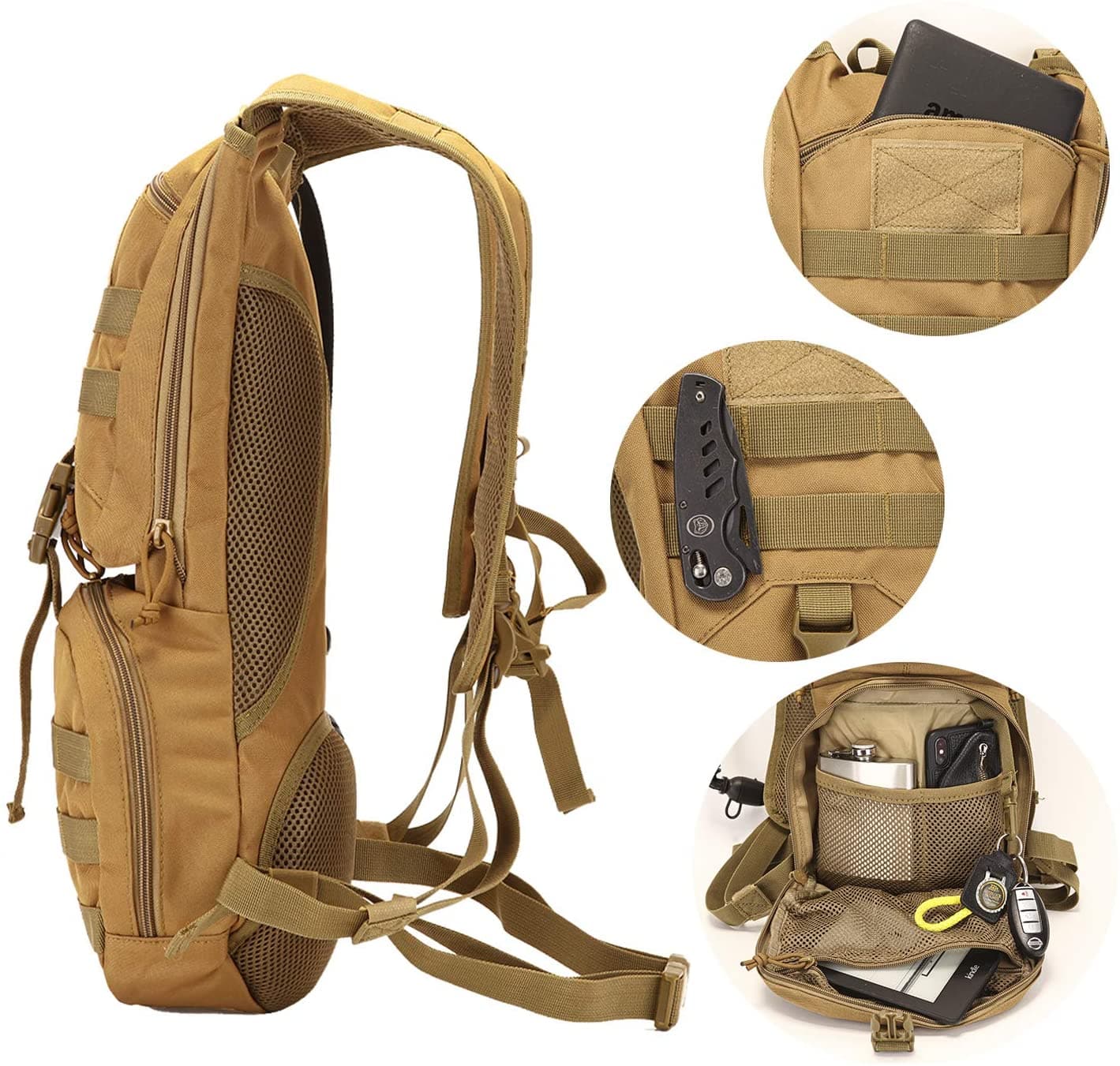 Sac D'Hydratation G4Free 12L Avec Vessie 3L - Sac à Dos Course Randonnée Vélo Camping