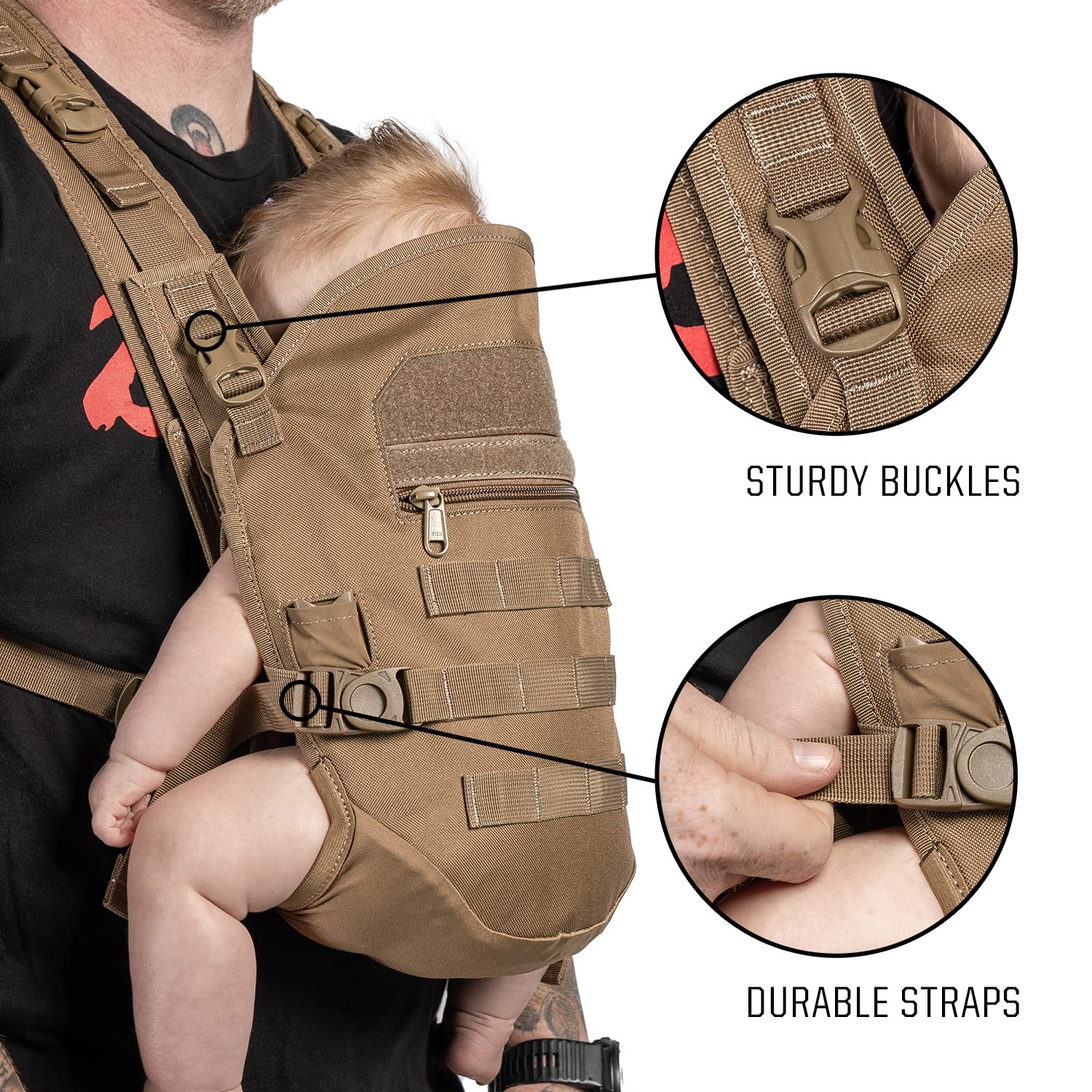 Mens Tactical Baby Carrier for Infants and Toddlers 8-33 lbs