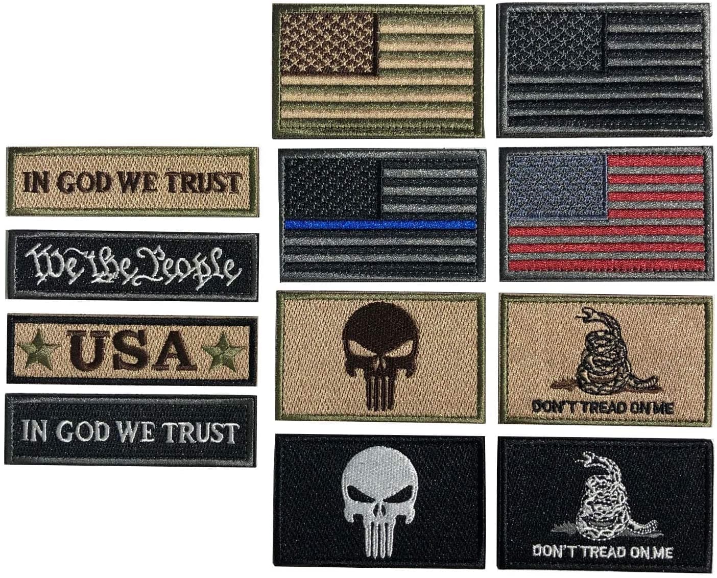 Bundle 12 American flag patch set tactics(D-USA Patch)