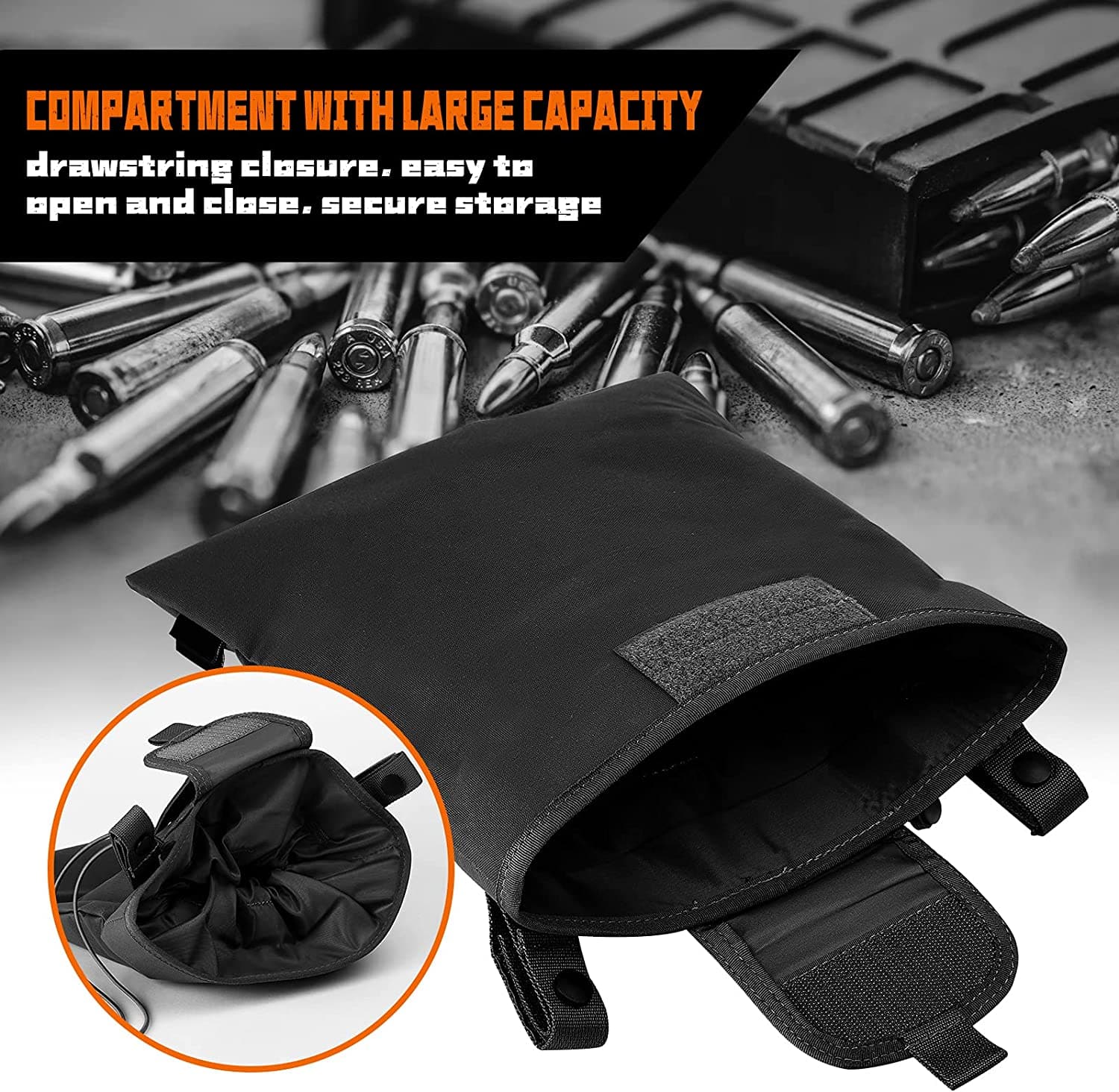 Sac de recyclage de munitions pliant léger pour équipement de chasse Airsoft Paintball