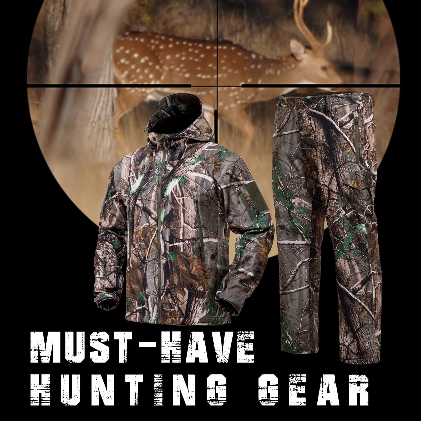 Hunting Gear Suit For Men Camouflage Windproof Jacket