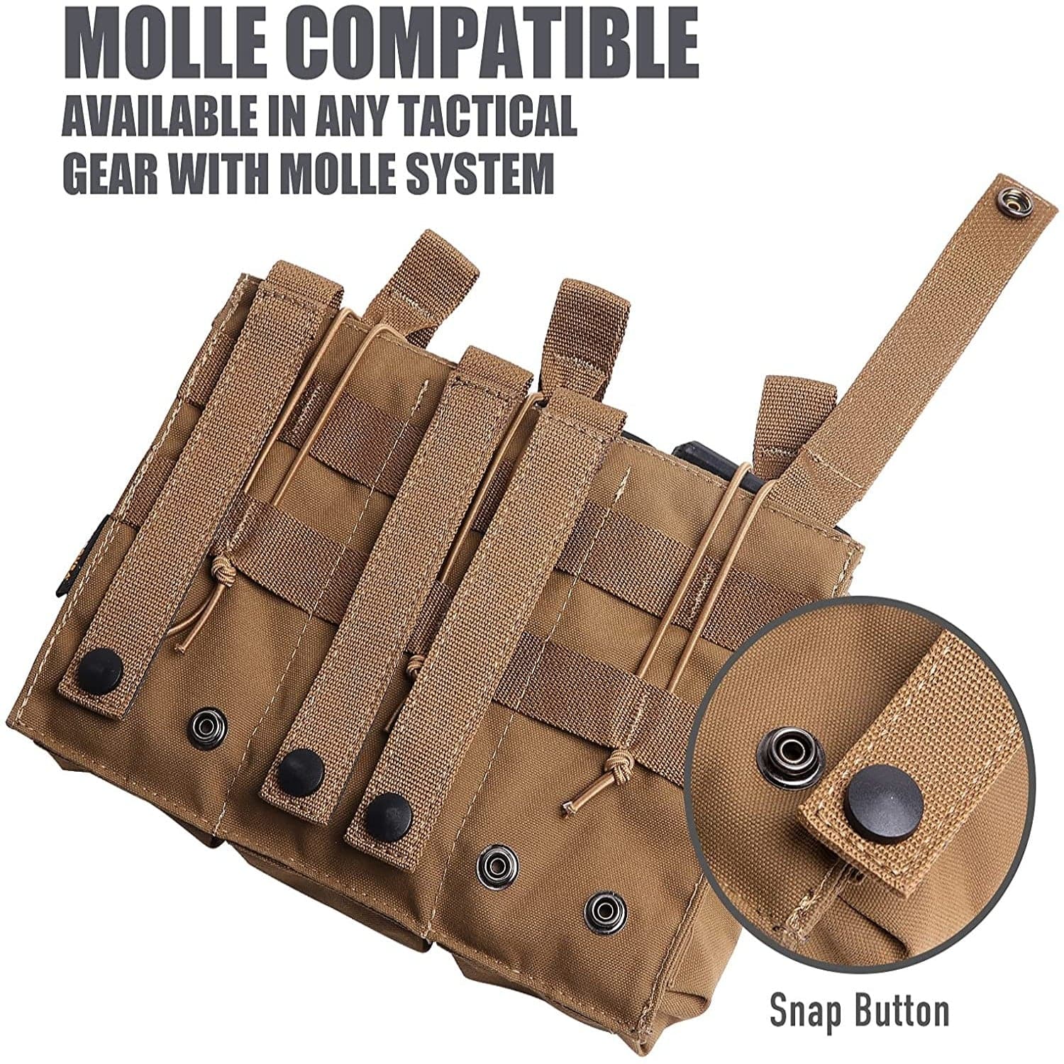 Pochette tactique triple pour équipement Airsoft compatible MOLLE