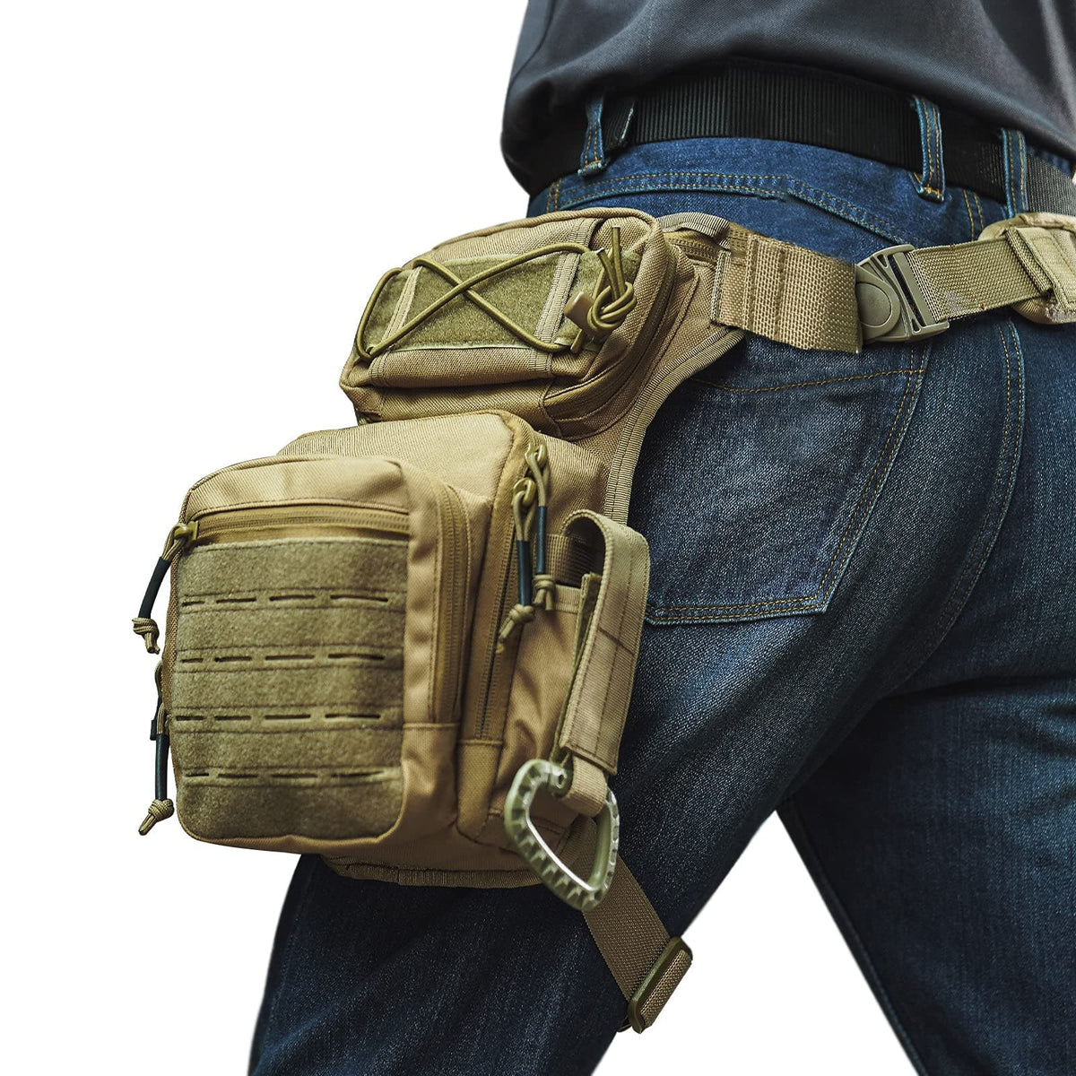 Selighting Sac de Jambe Militaire Cuisse Banane Tactique Noir Selighting Sac de Jambe Militaire Cuisse Banane Tactique Noir