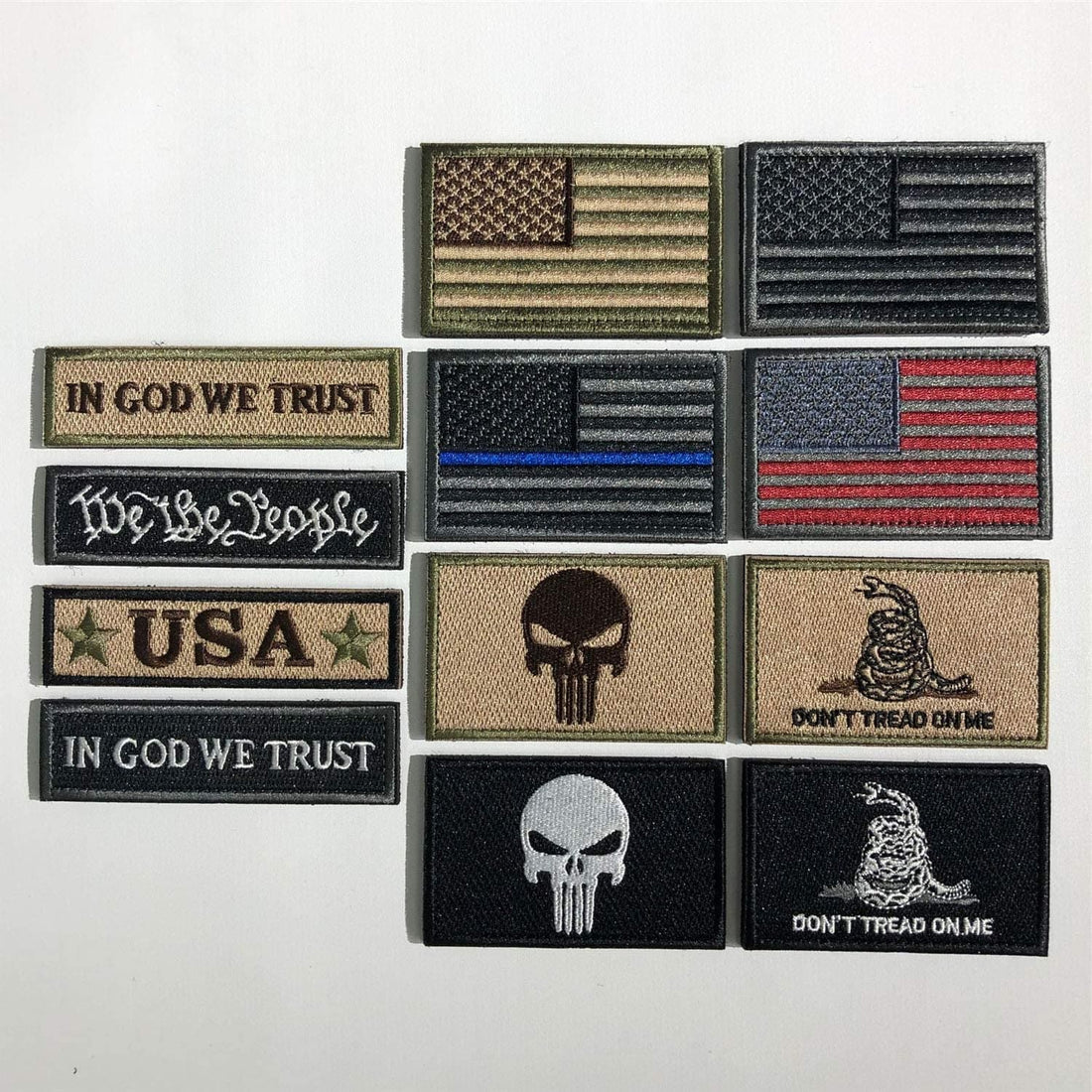 Bundle 12 American flag patch set tactics(D-USA Patch)