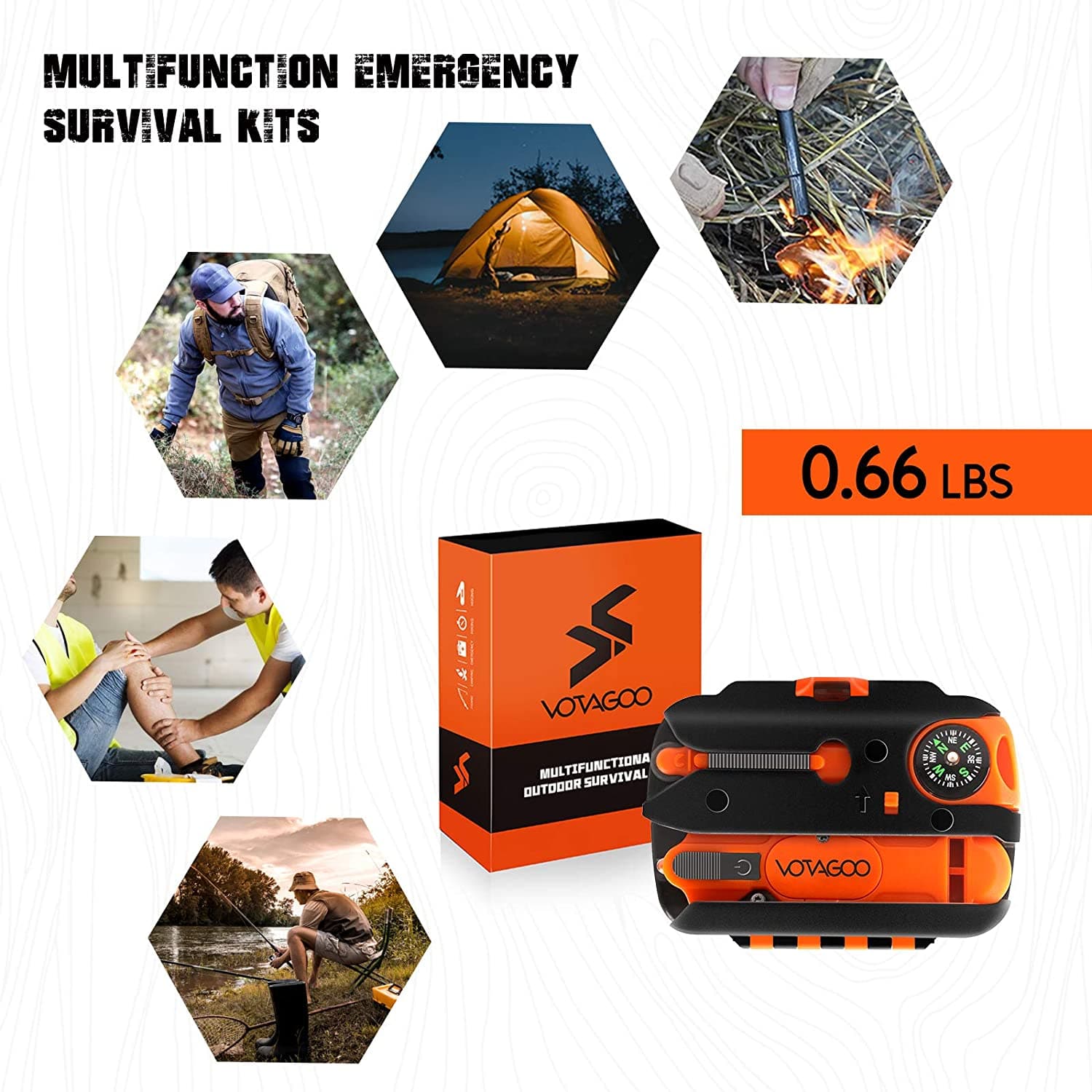 Tactical Wild adventure 13 in 1 Emergency Survival Kit