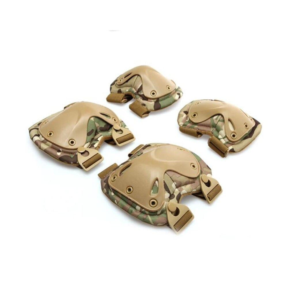 Military Camouflage Removable Knee & Elbow Pads - 2 Pairs