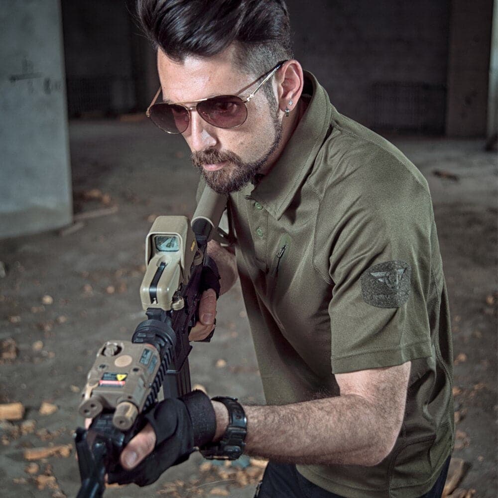 Army Tactical Outdoor Quick-Dry Camo Polo Sleeve