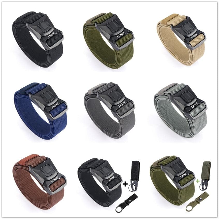 Ceintures élastiques pour hommes à boucle enfichable en alliage de zinc