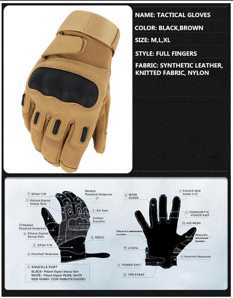 Gants imperméables à doigts complets pour écran tactile de course tactique
