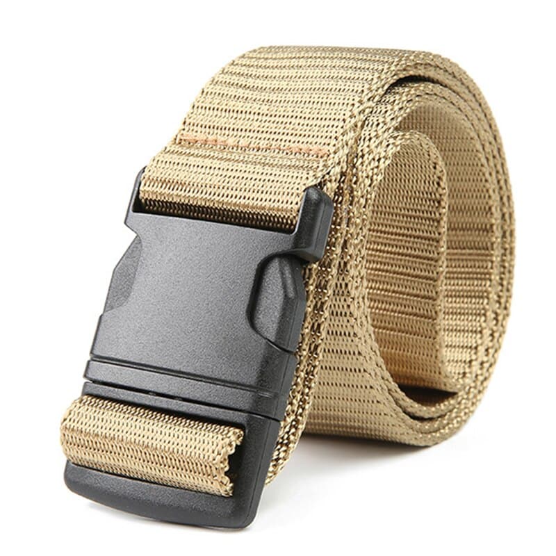 Military Men Outdoor Waist Belt with Plastic Buckle