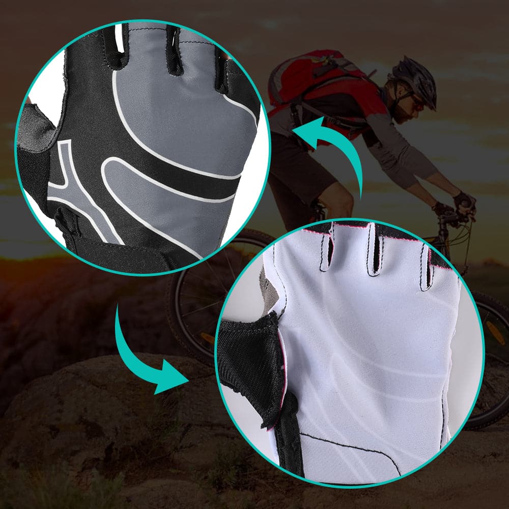 Work Breathable Shock-absorption Bicycle Fingerless Glove