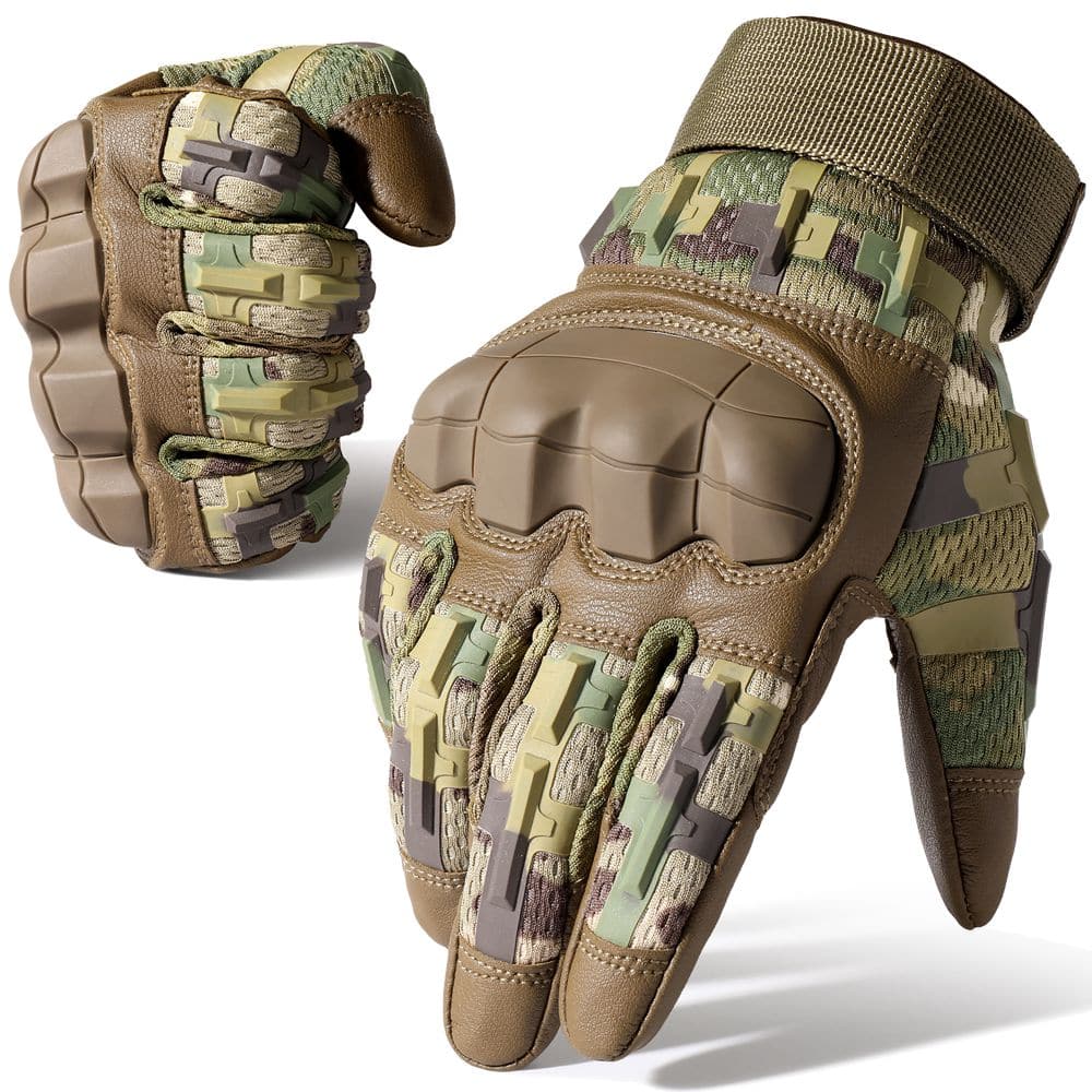 Paintball Airsoft Hunting Shooting PU Leather Gloves