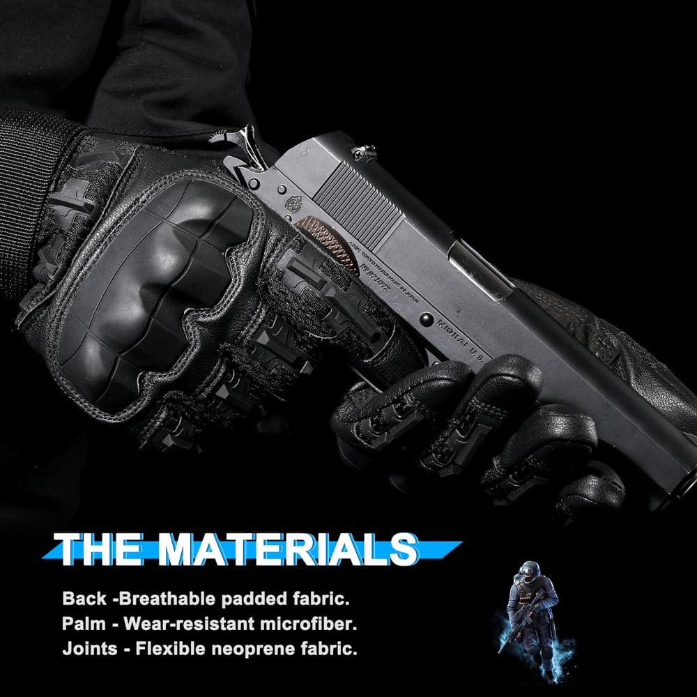 Paintball Airsoft Hunting Shooting PU Leather Gloves