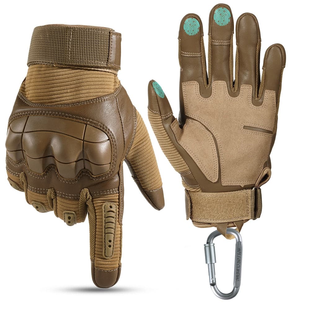 Tactical Outdoor Fitness Gear PU Leather Full Finger Glove