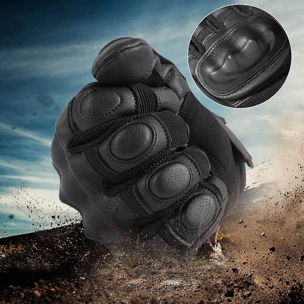 Tactical Outdoor Fitness Gear PU Leather Full Finger Glove