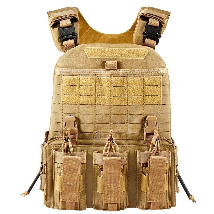military tactical plate carrier vest with cummerbund pouches